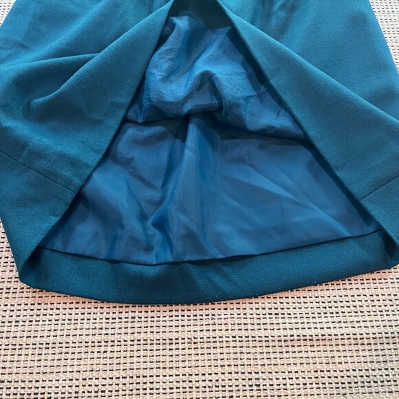 J.Crew Blue Wool Blend Mini Skirt Size 2 Pockets Lined Pull-On Style 17" Length - Picture 4 of 5